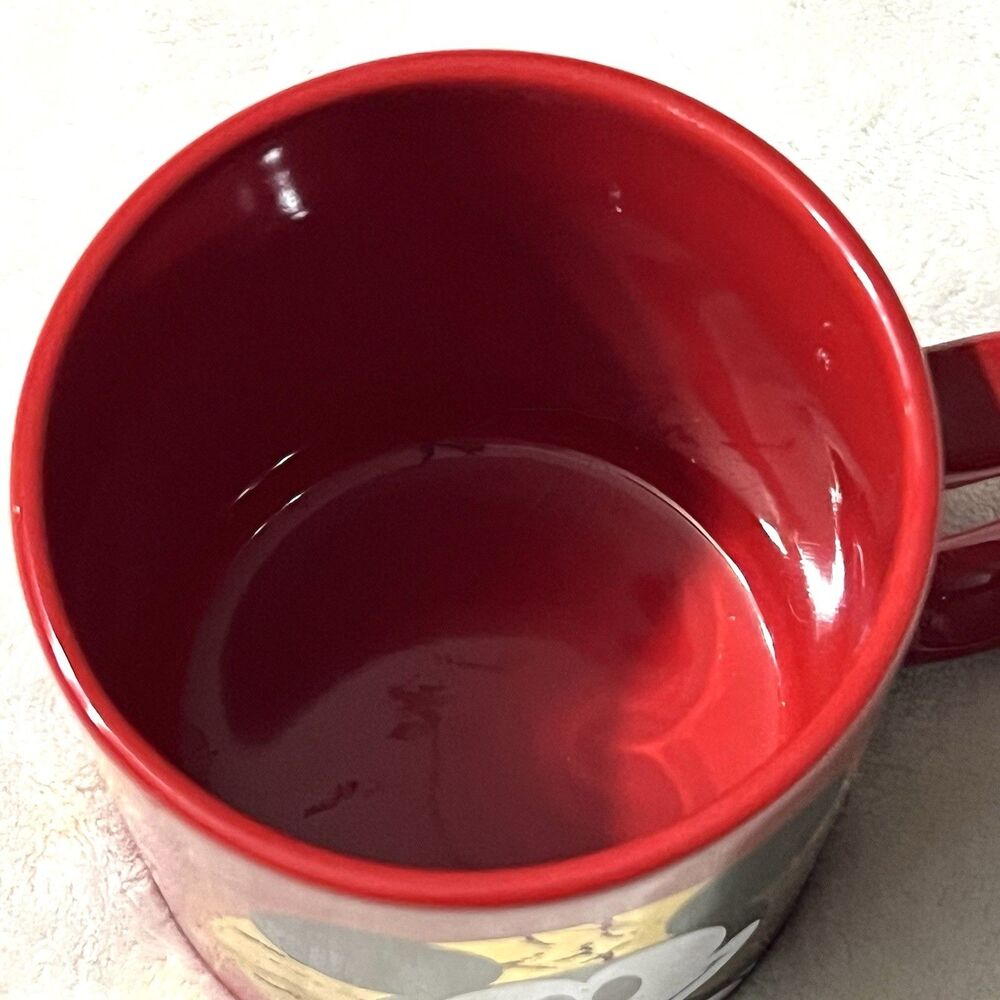 Disney Mickey Mouse Coffee Mug Red And Gold- 4.25” X 3.75” - Picture 2 of 7